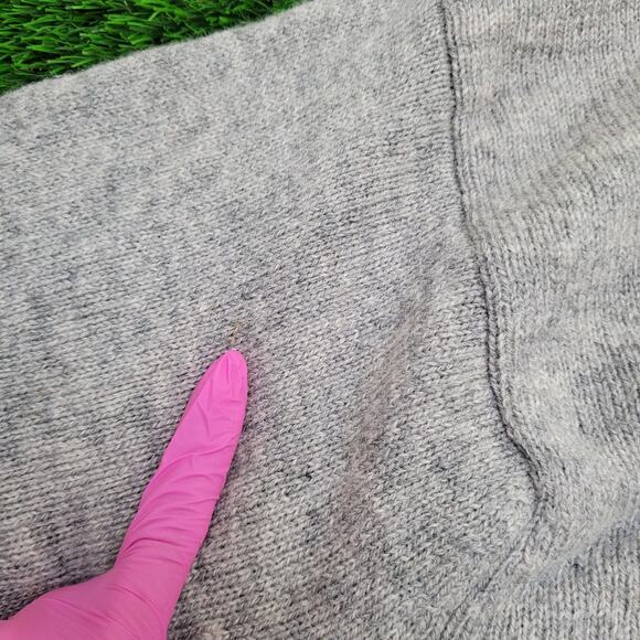 Pendleton Shetland Wool Laine Sweater XL 24x29 Gray Crop - Picture 3 of 14